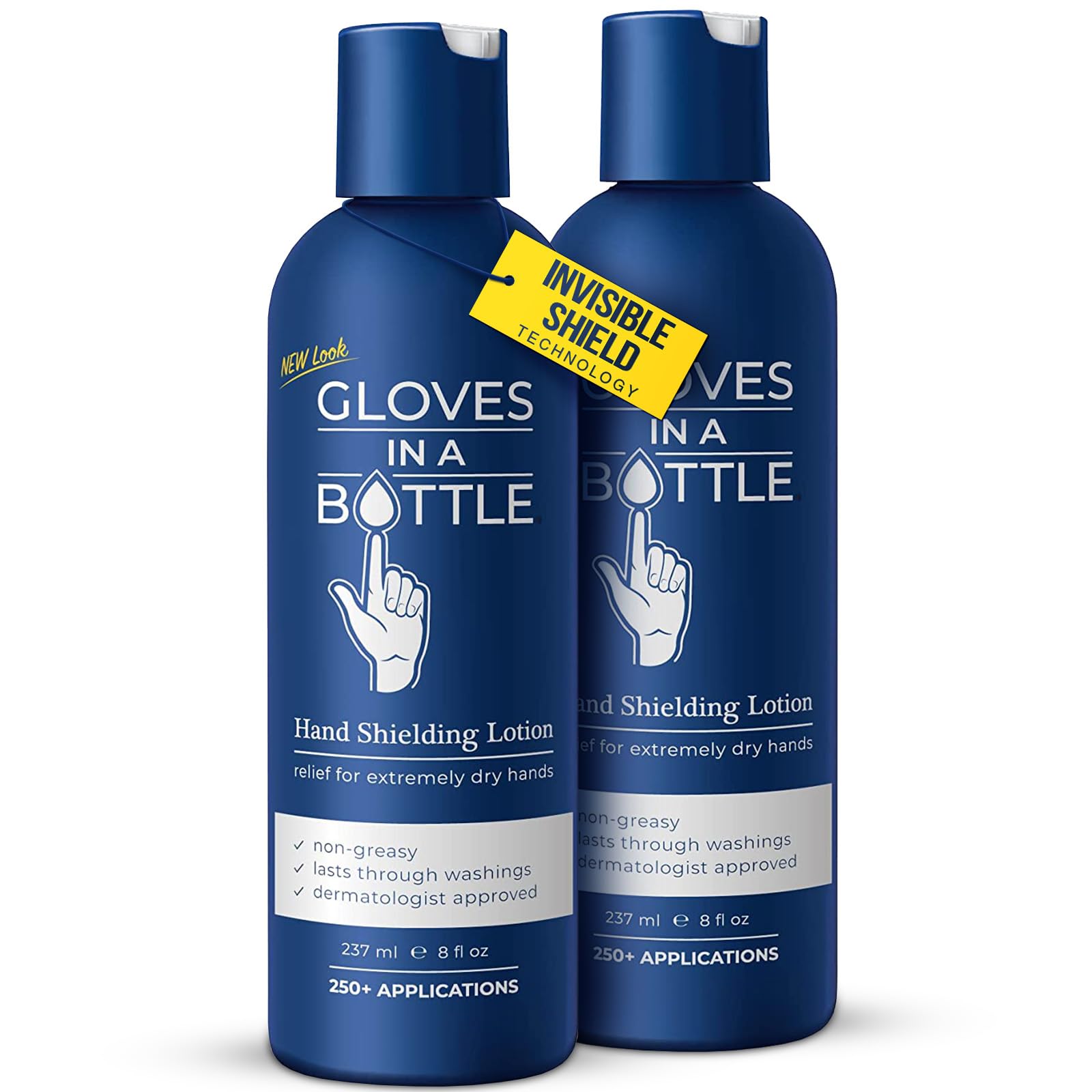 Gloves In A Bottle shielding lotion packaging on shelf for easy shopping