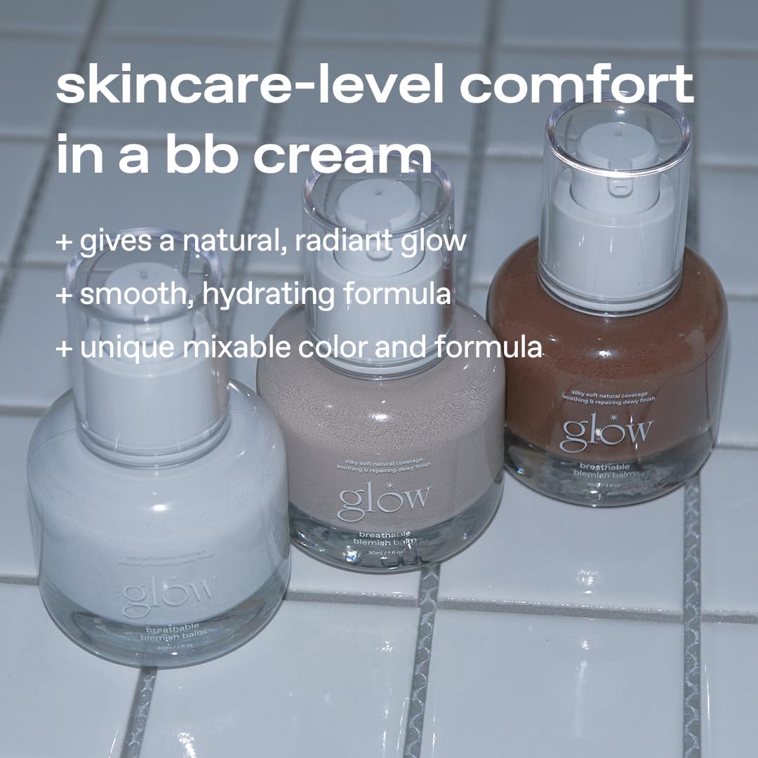 Glow bb application on hand illustrates easy blending for daily use.