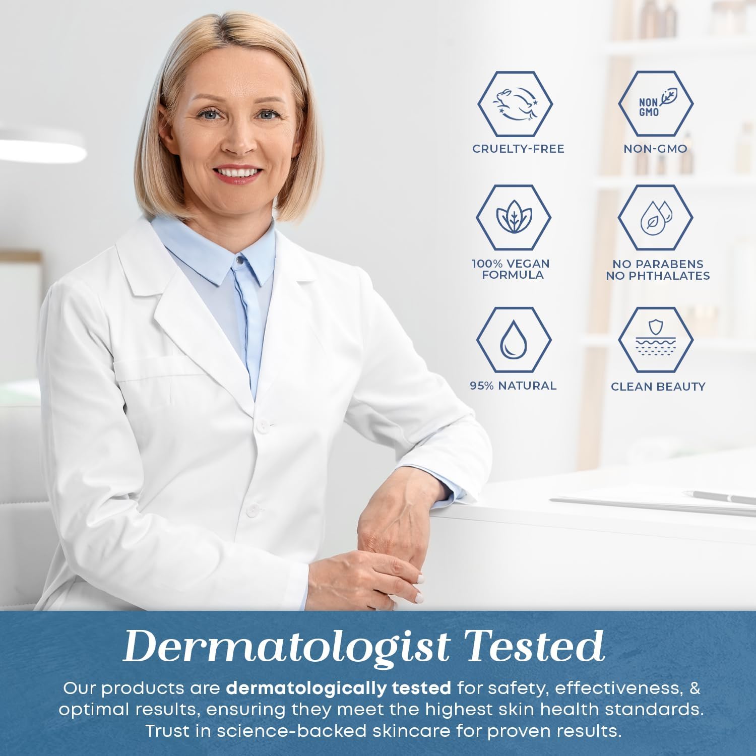 Glow Elixir dermatologist-tested badge on the product.