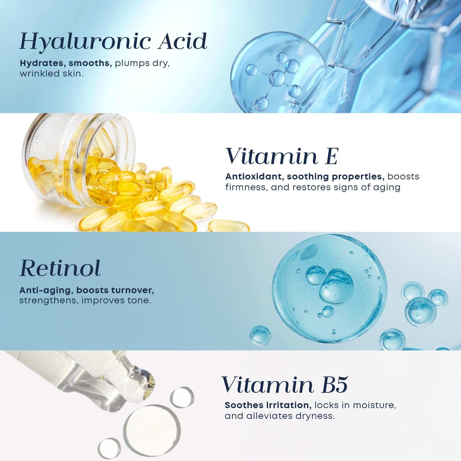 Glow Elixir hyaluronic acid droplets illustrating deep hydration.