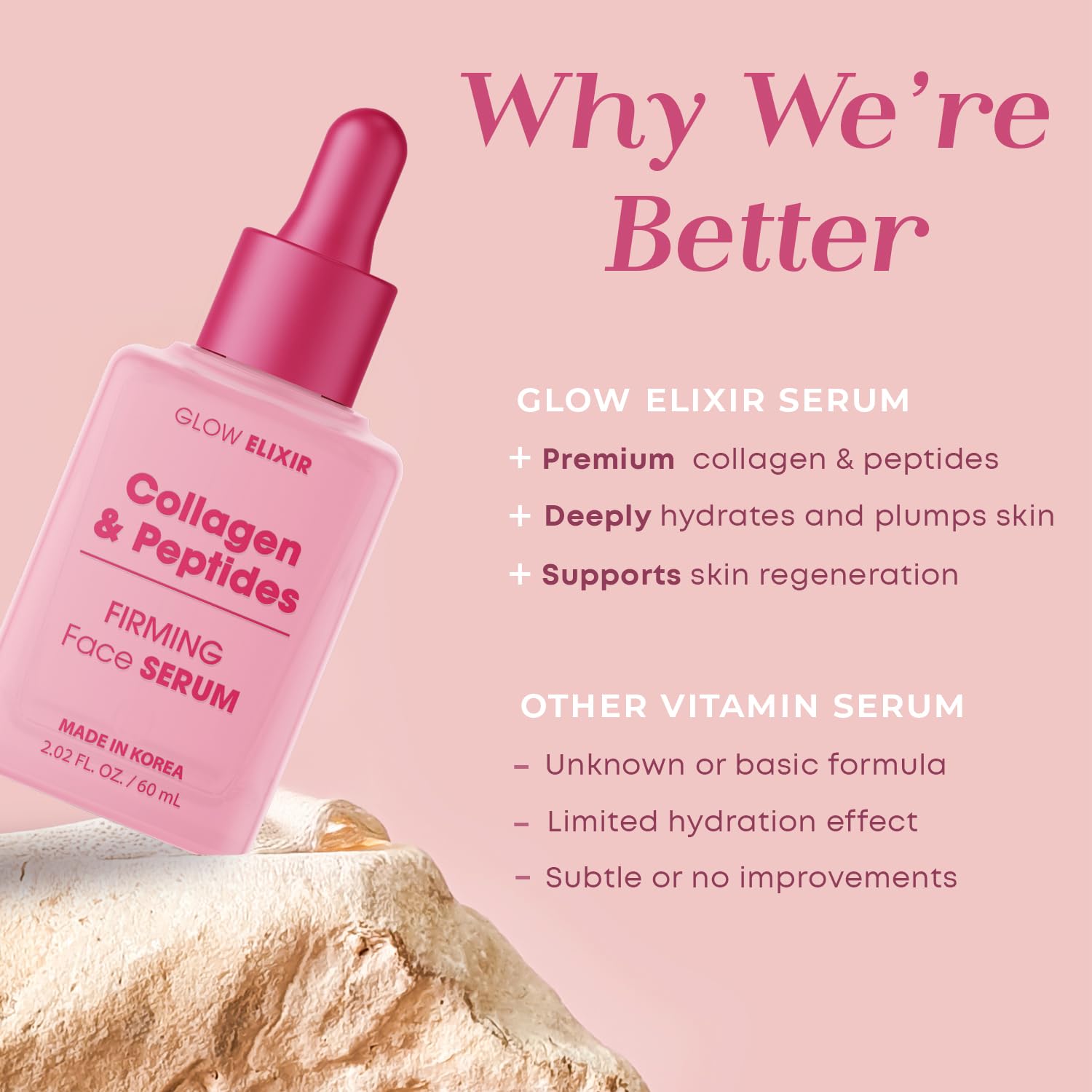 Glow Elixir Korean beauty formula image highlighting clean, vegan, cruelty-free ingredients.