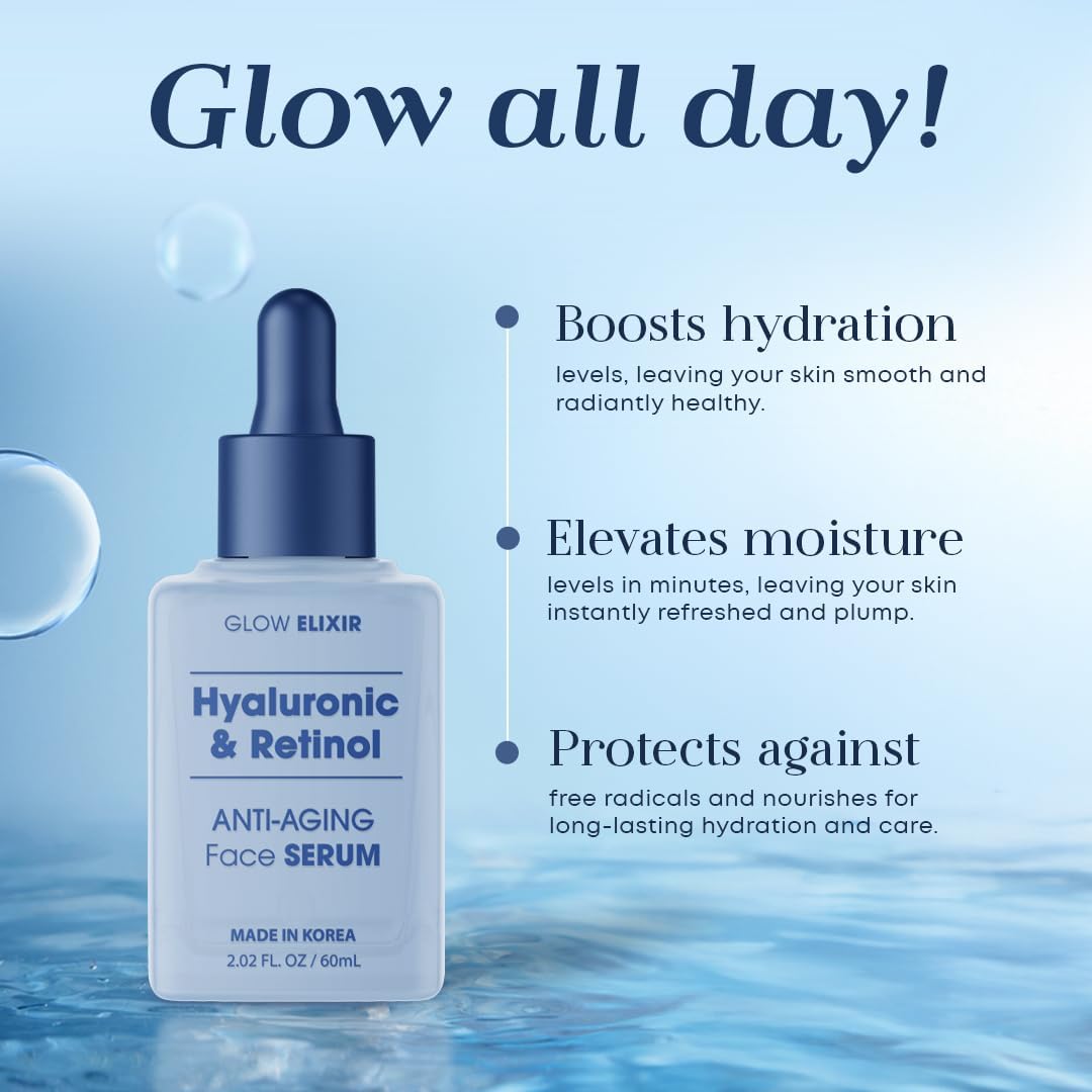 Glow Elixir serum application motion with quick absorption in progress.