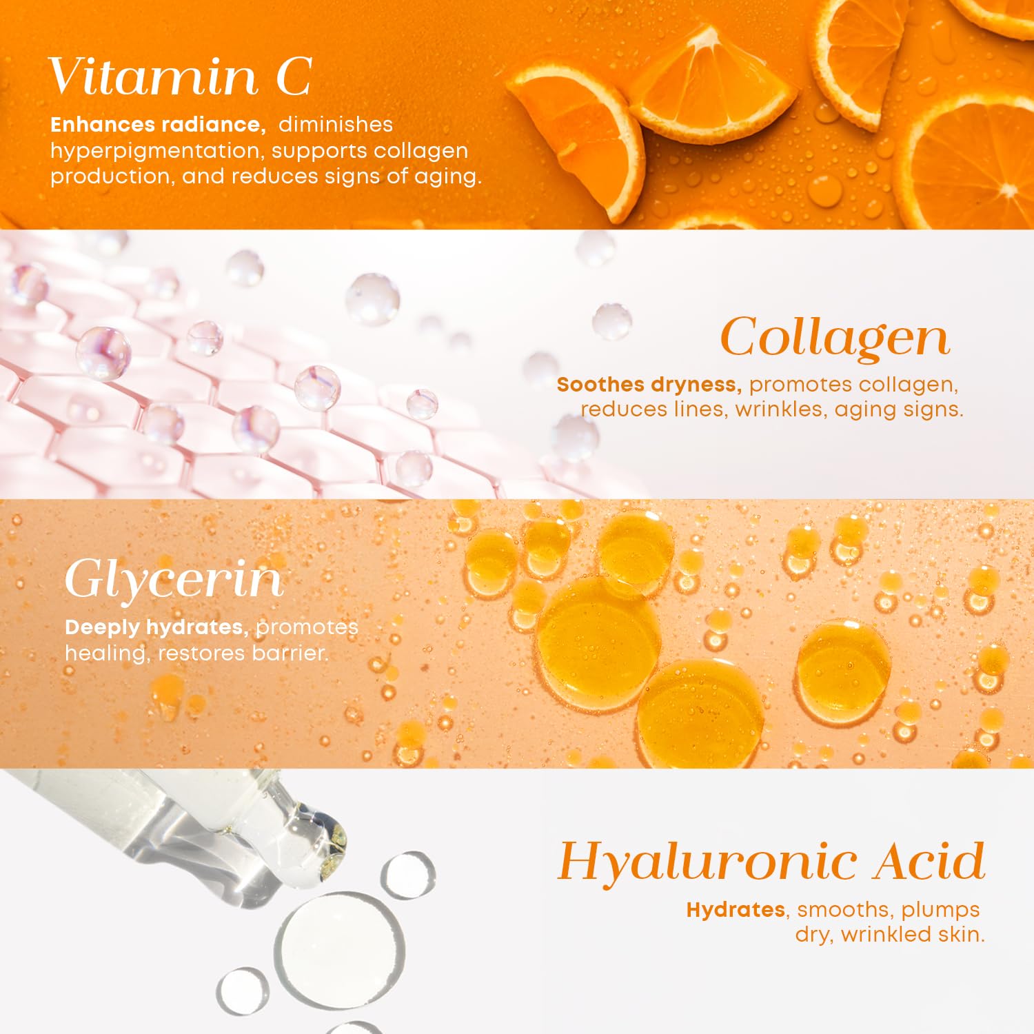 Glow Elixir serum applied to clean face showing absorption