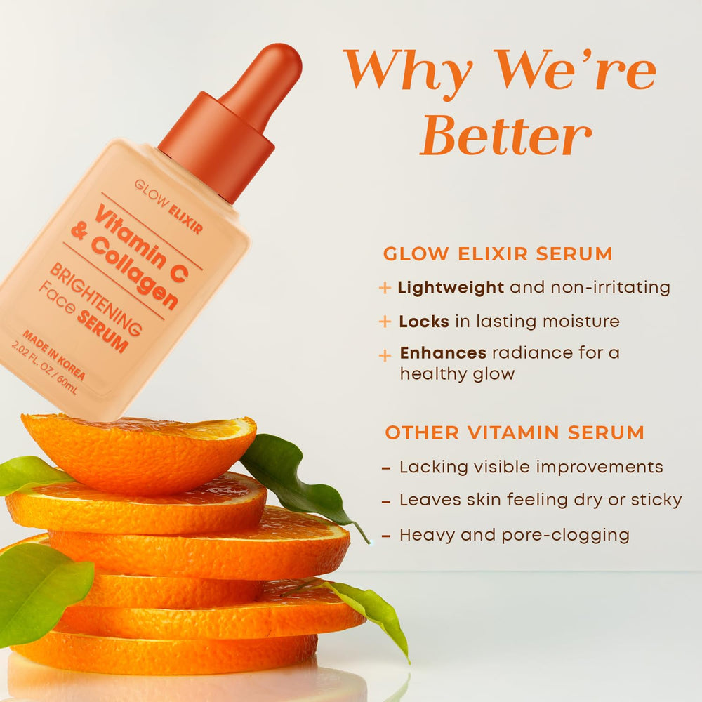 Glow Elixir serum swatch on skin for even tone