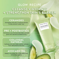 Glow Recipe Avocado Ceramide Cleanser foam-lather forms in palm for gel-to-foam cleansing.