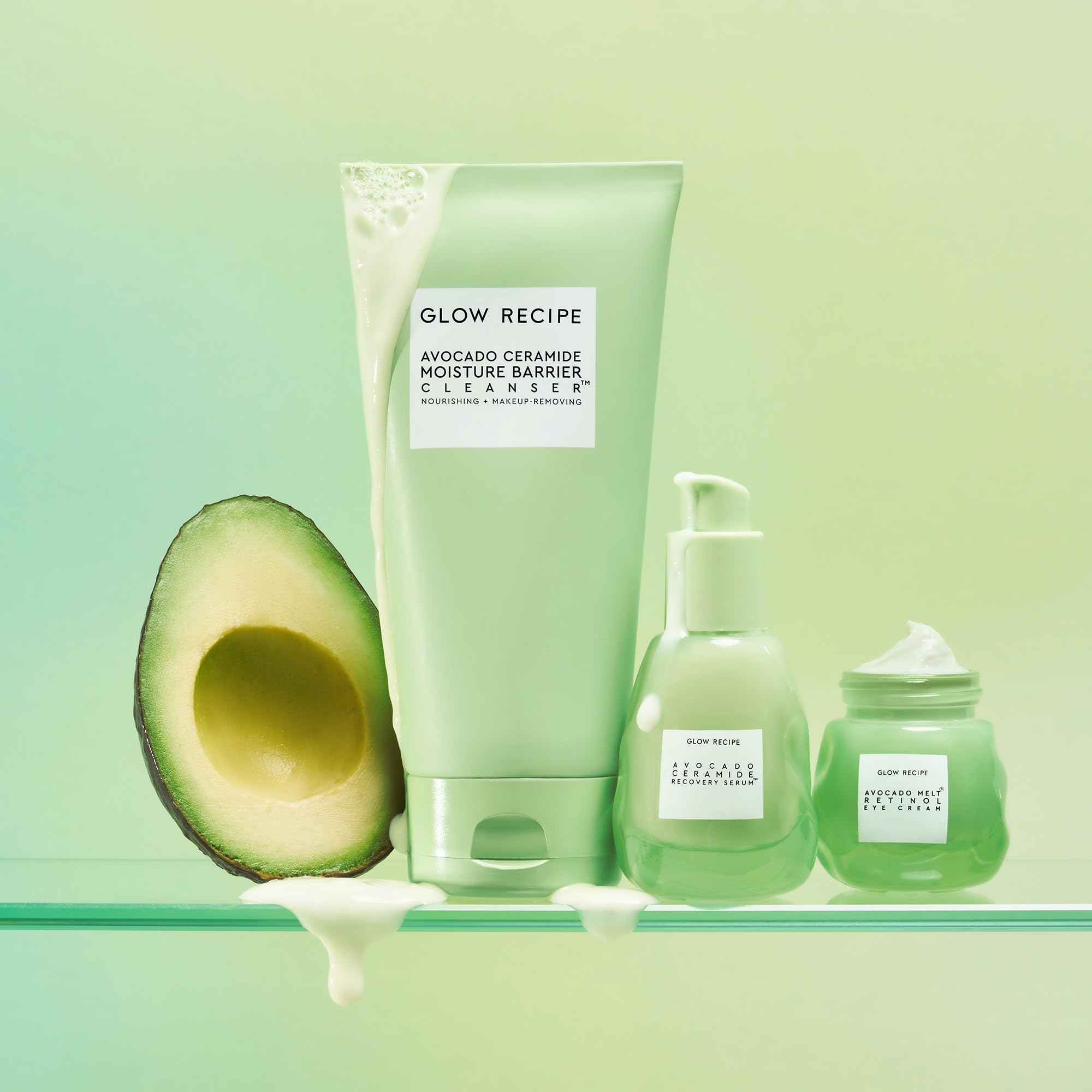 Glow Recipe Avocado Ceramide Cleanser vegan label highlighted for clean beauty choices.
