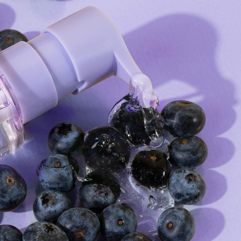 Glow Recipe Blueberry Bounce Face Wash 5-minute mask layer for quick skin treatment.