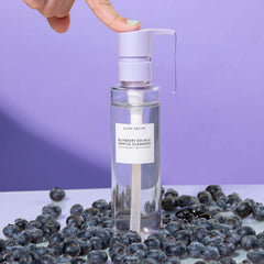 Glow Recipe Blueberry Bounce foaming suds highlight microfoam for makeup removal and exfoliation.