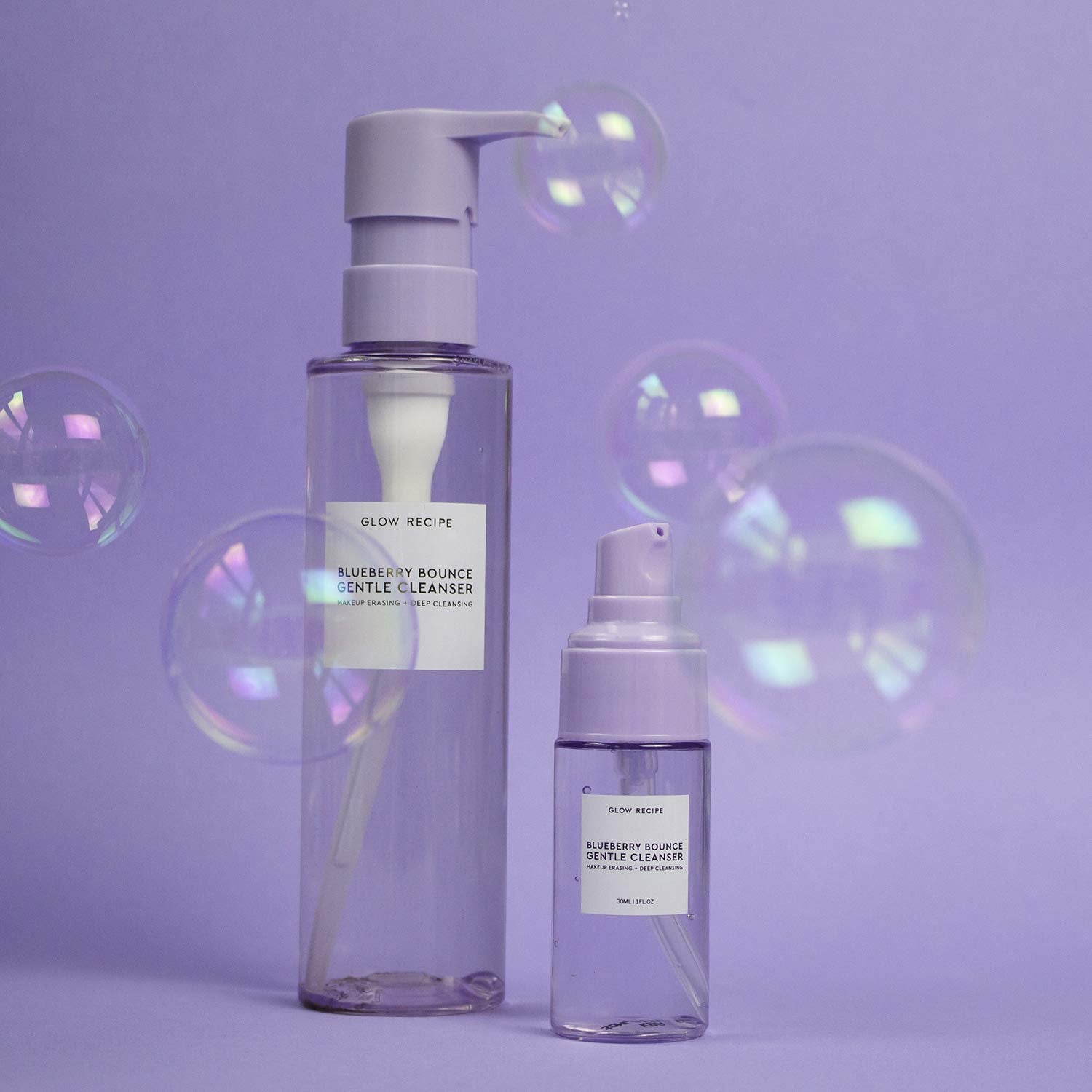 Glow Recipe Blueberry Bounce 5-minute wash-off mask application demonstrates quick, refreshing care.