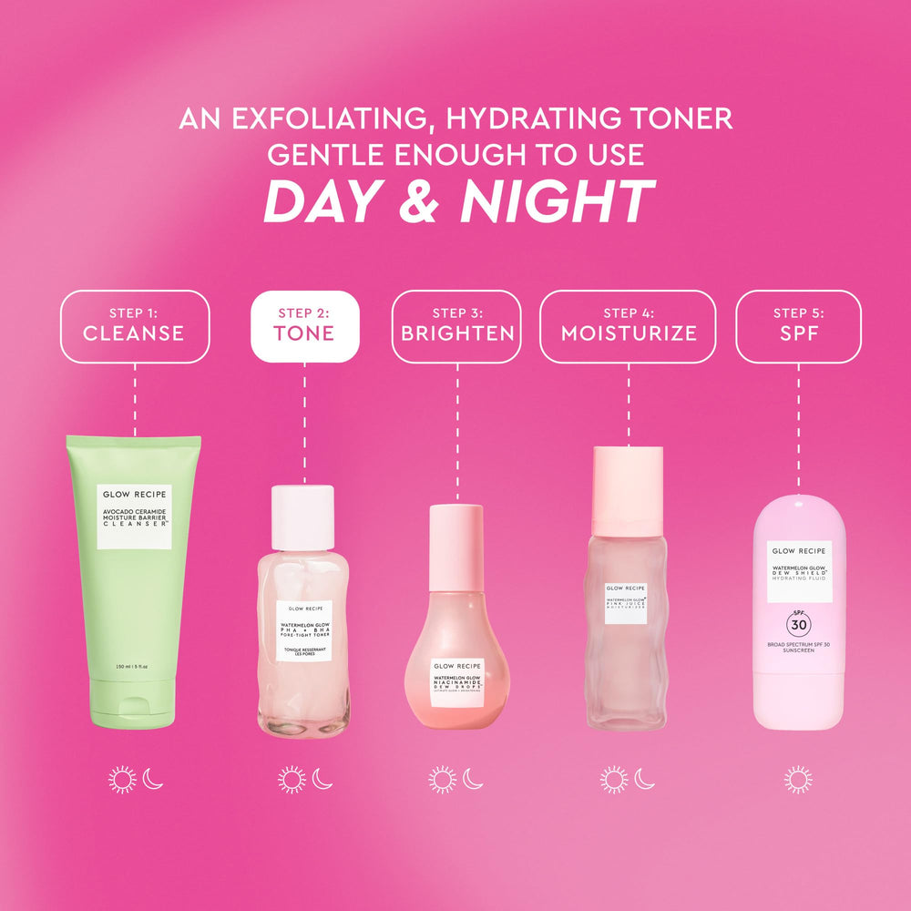 Glow Recipe Cotton-Pad Toner Application demonstrates controlled exfoliation with a pad