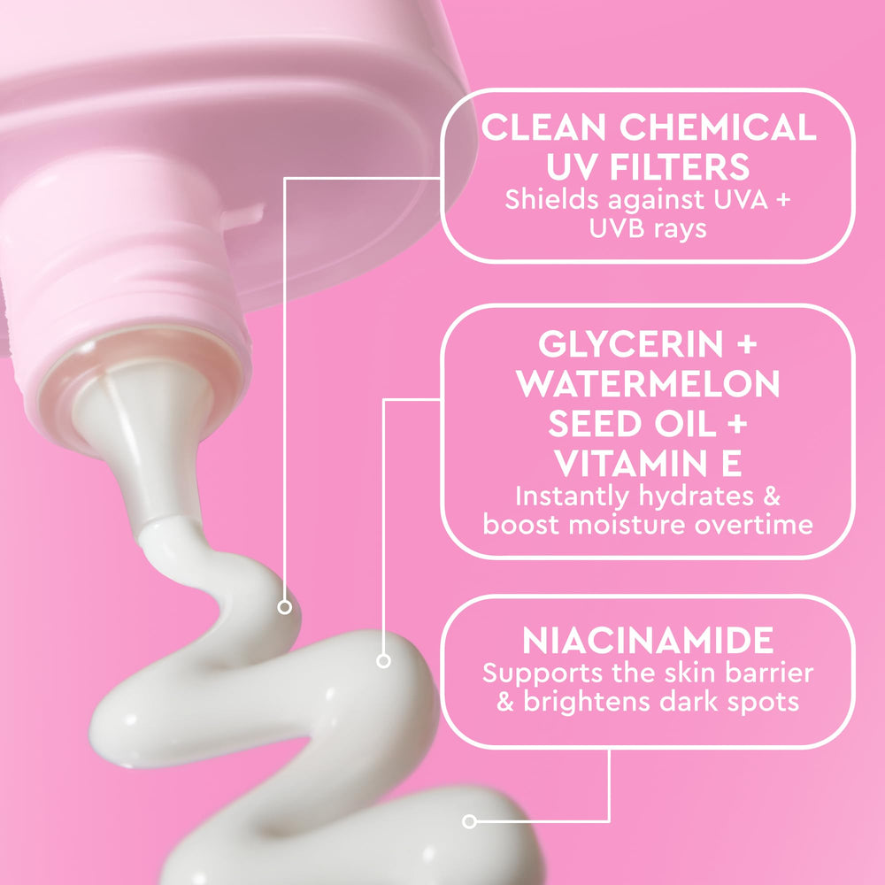 Glow Recipe Dew Shield with watermelon seed oil, visual highlight, calming and nourishing.