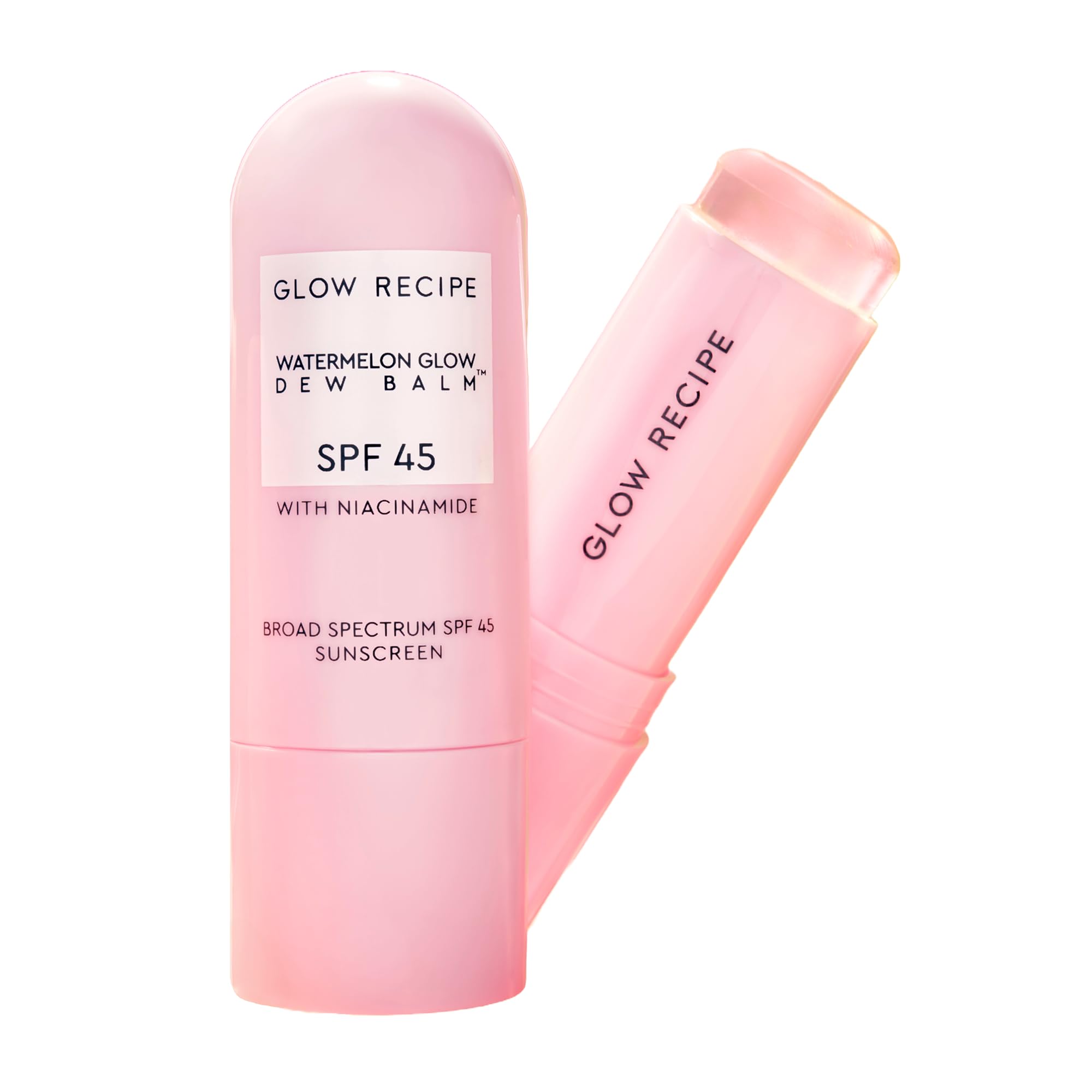 Glow Recipe face sunscreen stick SPF 45 travel-size glides on for daily protection with a dewy glow.