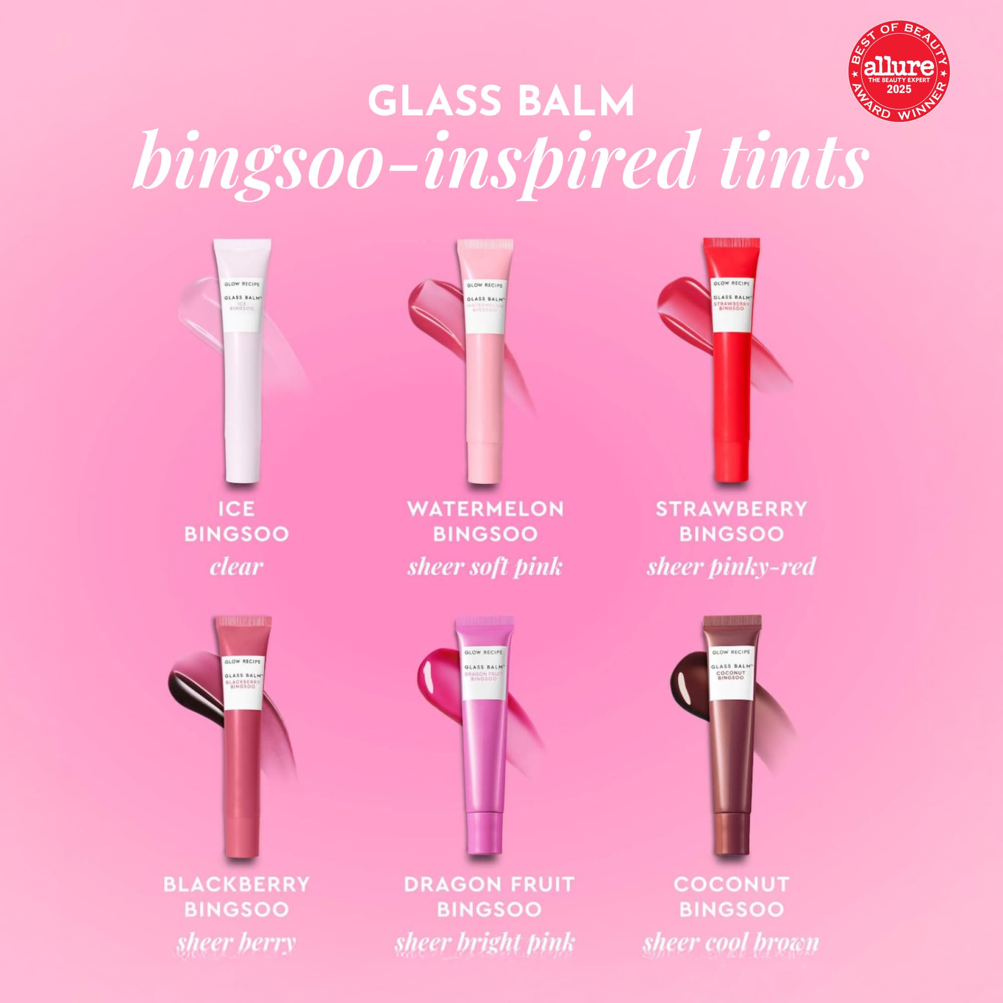 Glow Recipe Glass Balm 12hr-hydration delivering long-lasting moisture on lips.
