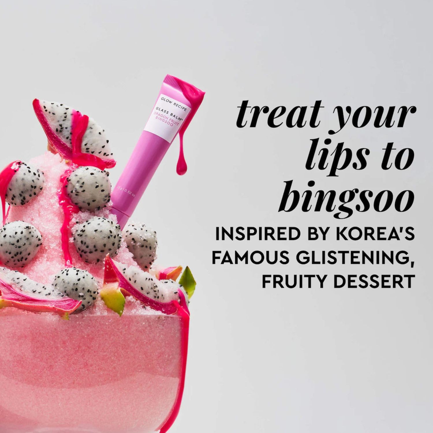 Glow Recipe Glass Balm Lip Treatment overnight mask concept for deeply hydrated lips.