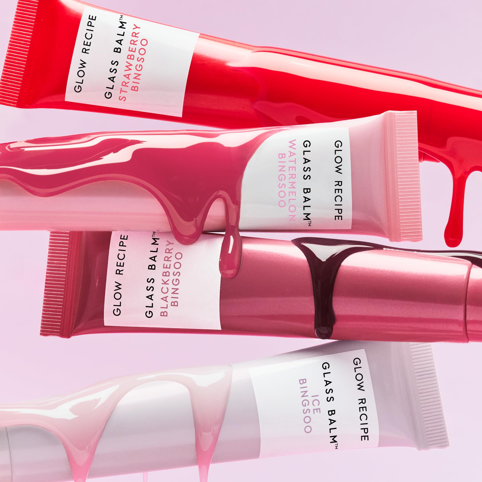 Glow Recipe Glass Balm Lip Treatment vegan cruelty-free formula highlighted alongside glossy lid.