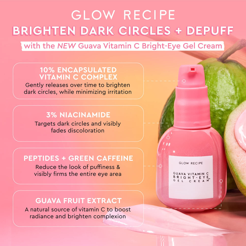 Glow Recipe Guava Vitamin C Brightening Eye Gel pump bottle for easy, mess-free application