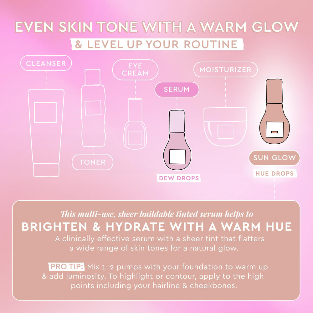 Glow Recipe Hue Drops foundation-mixer demonstrates added luminosity when blended with foundation