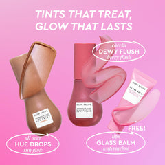 Glow Recipe Hue Drops Sun Glow close-up showing sheer warmth and luminous finish.