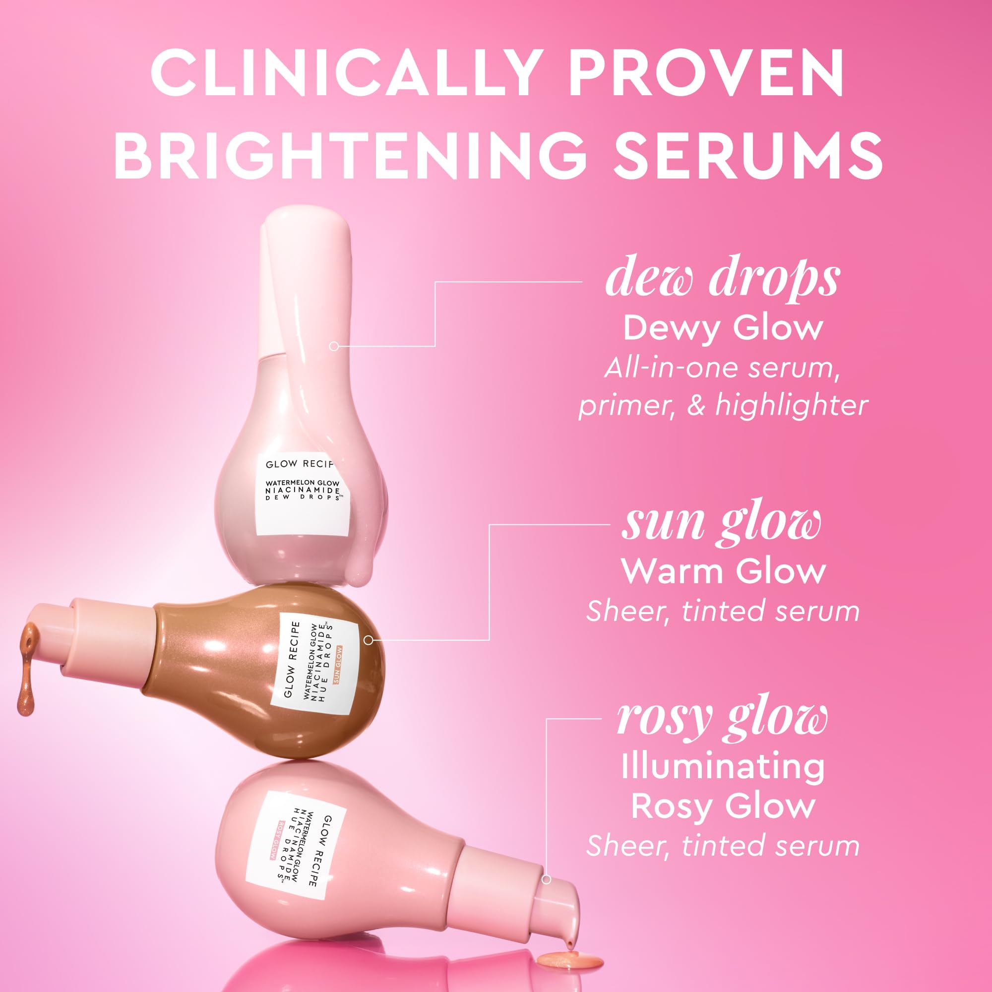 Glow Recipe hyaluronic acid serum bottle suggesting plump, moisturized skin potential.