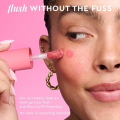 Glow Recipe Niacinamide Dewy Flush apply-dot shows buildable color