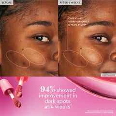 Glow Recipe Niacinamide Dewy Flush swatches on cheeks for natural dewy flush.