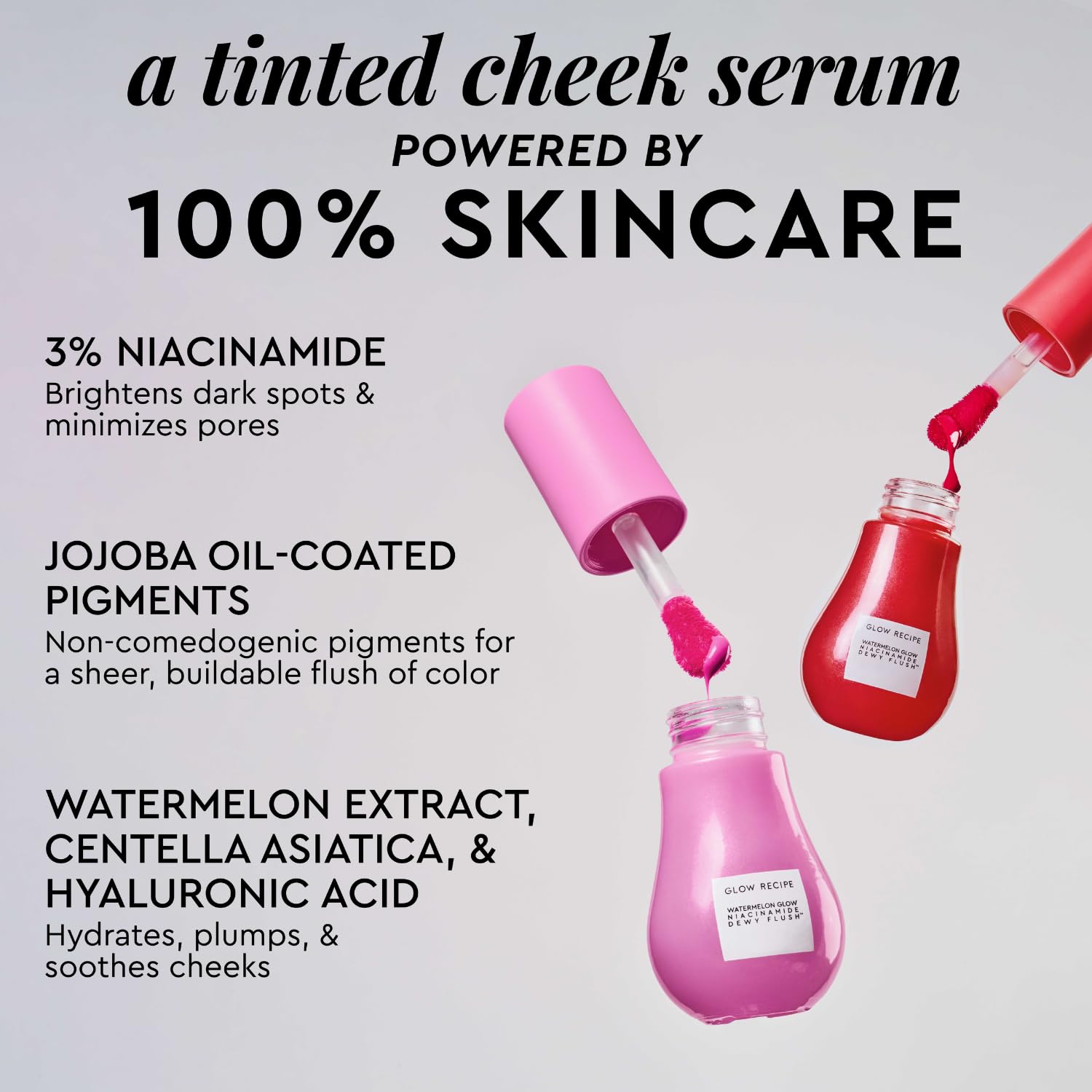 Glow Recipe Niacinamide Dewy Flush close-up texture showing weightless, skin-nourishing blend.
