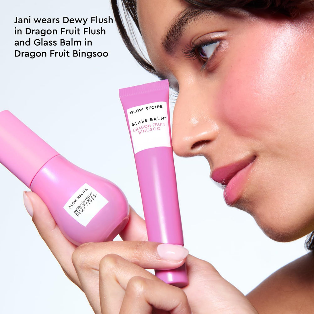 Glow Recipe Niacinamide Dewy Flush packaging bottle close-up for sleek, clean design.