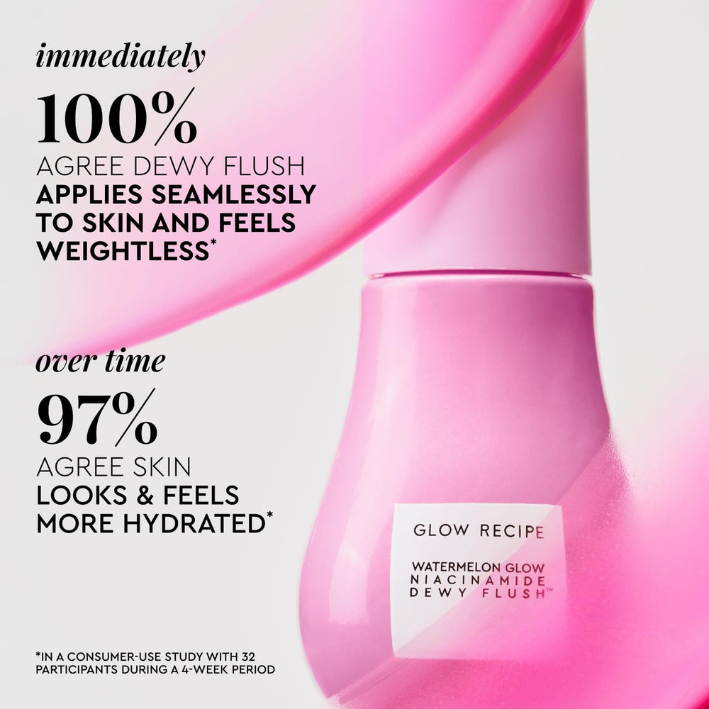 Glow Recipe Niacinamide Dewy Flush watermelon extract infusion for hydration and freshness.