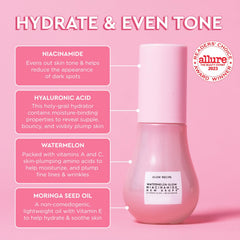 Glow Recipe niacinamide serum texture close-up showing lightweight hydration and dewy finish.