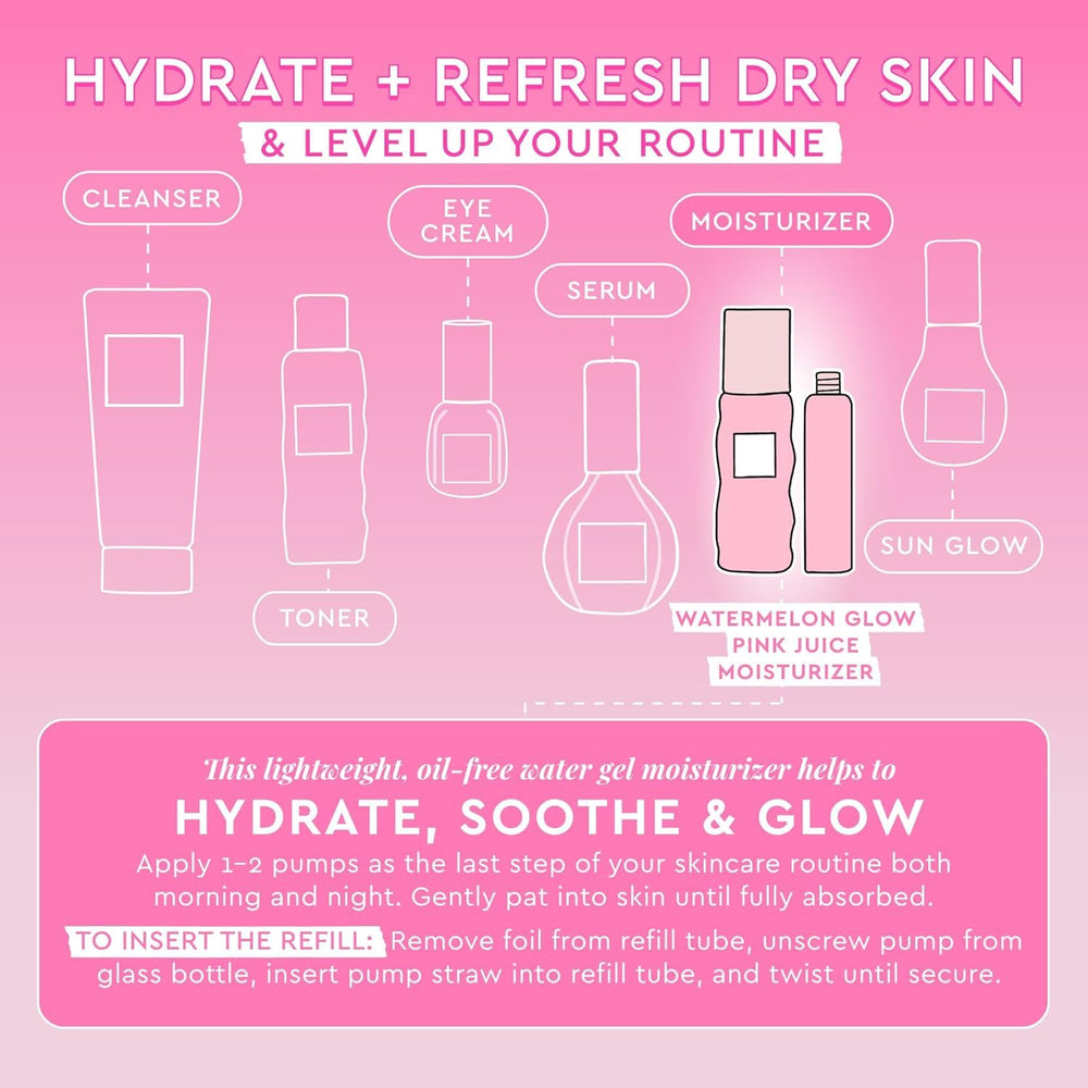Glistening Pink Juice Water Gel skin finish illustrating refreshing moisture