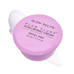 Glow Recipe Plum Plump jar refill close up showing hydrating gel cream texture for dry skin