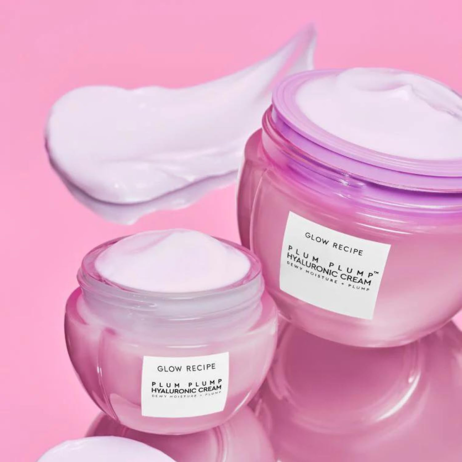 Glow Recipe Plum Plump on skin application demonstrates fast-absorbing moisture
