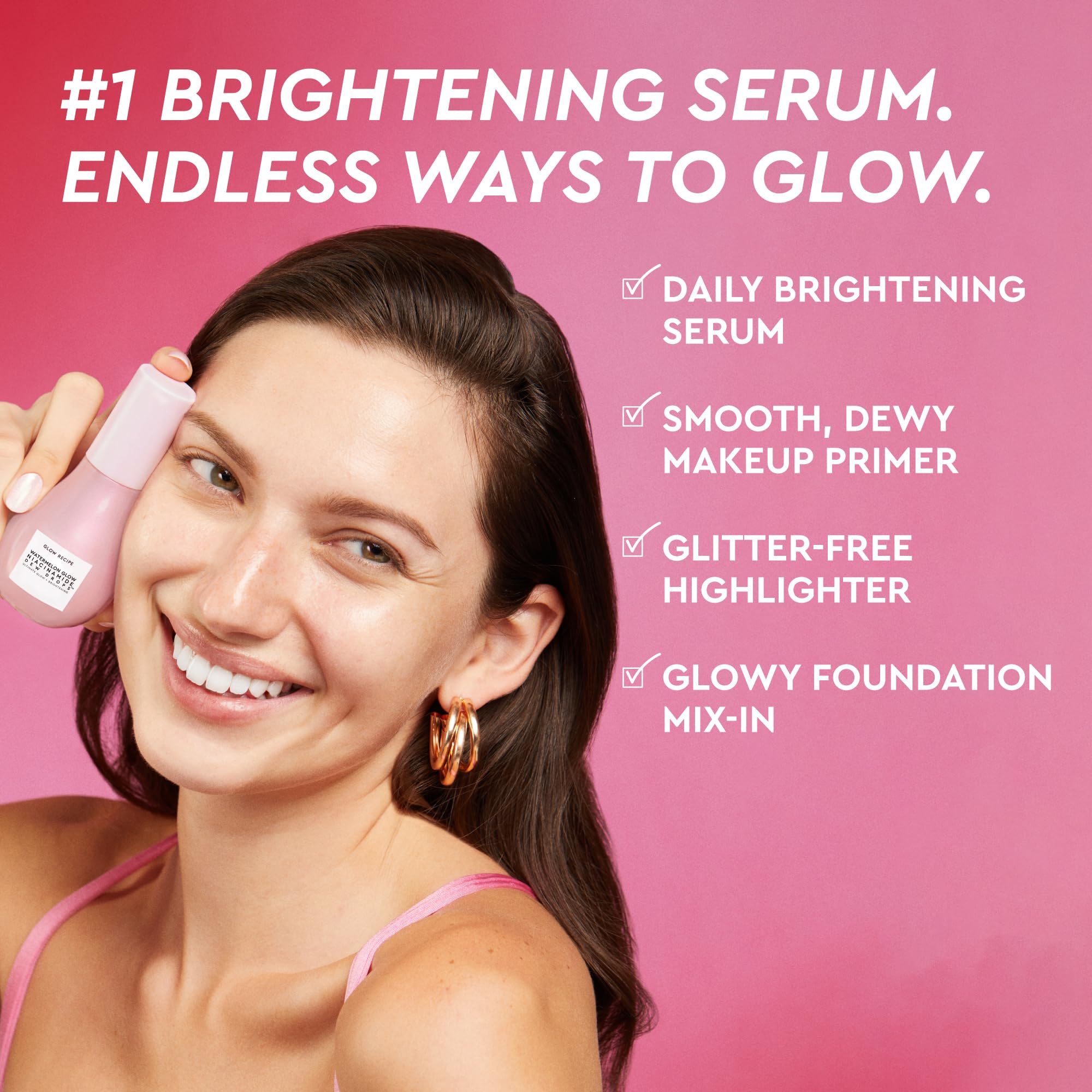 Glow Recipe vegan cruelty-free badge shown with holiday serum ornament.