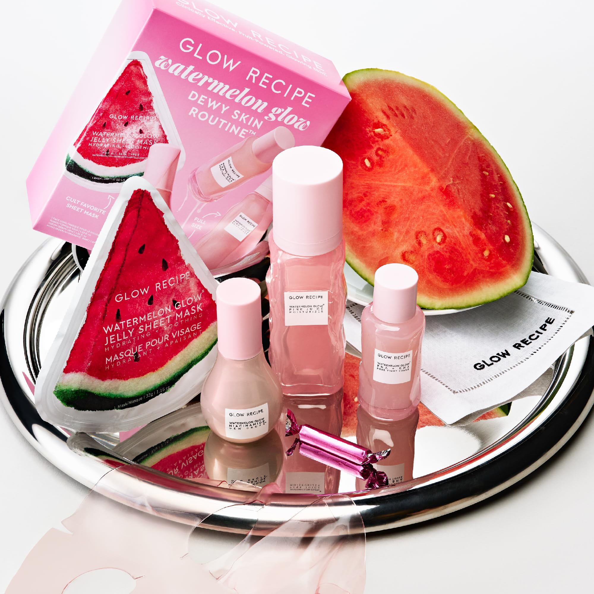 Glow Recipe Holiday Gift Packaging featuring watermelon motif for a festive self-care moment.