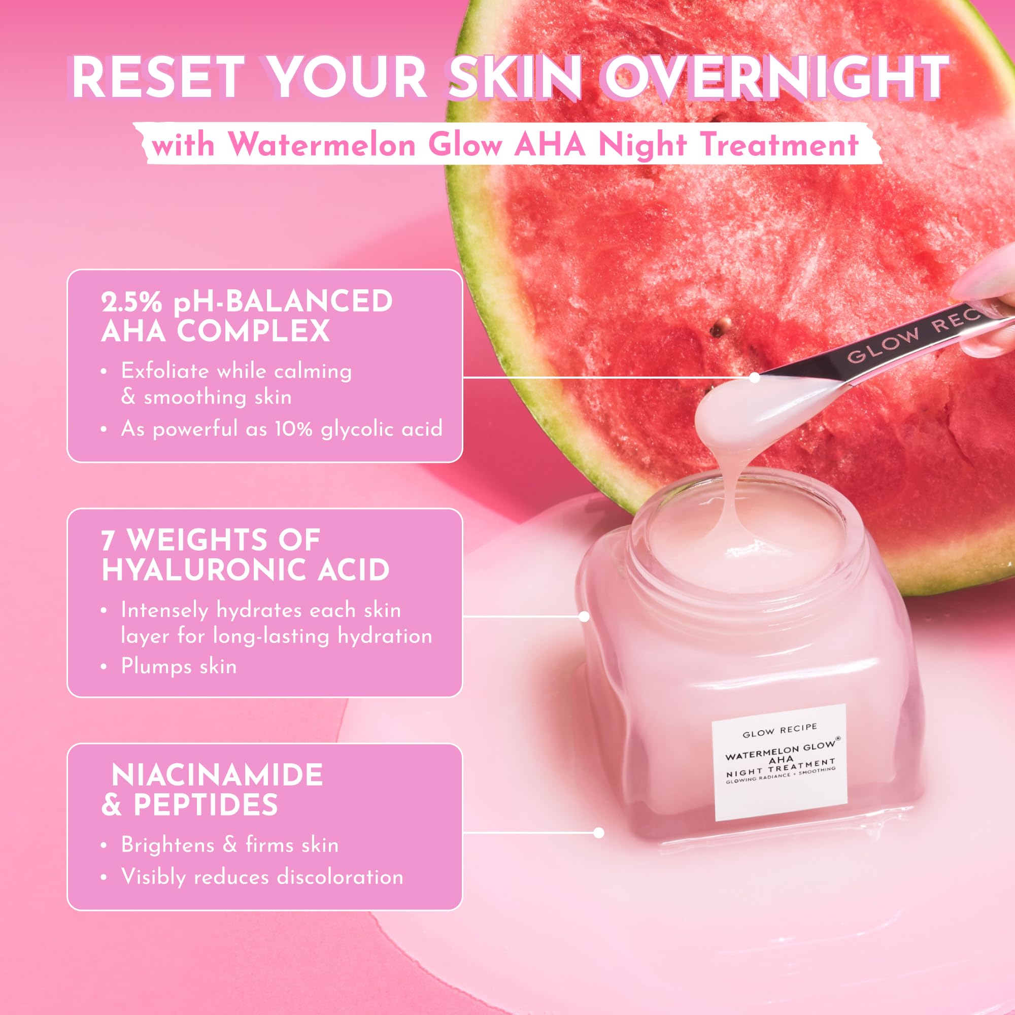 Glow Recipe Watermelon Glow Night Treatment texture close-up reveals smoothing and brightening gel