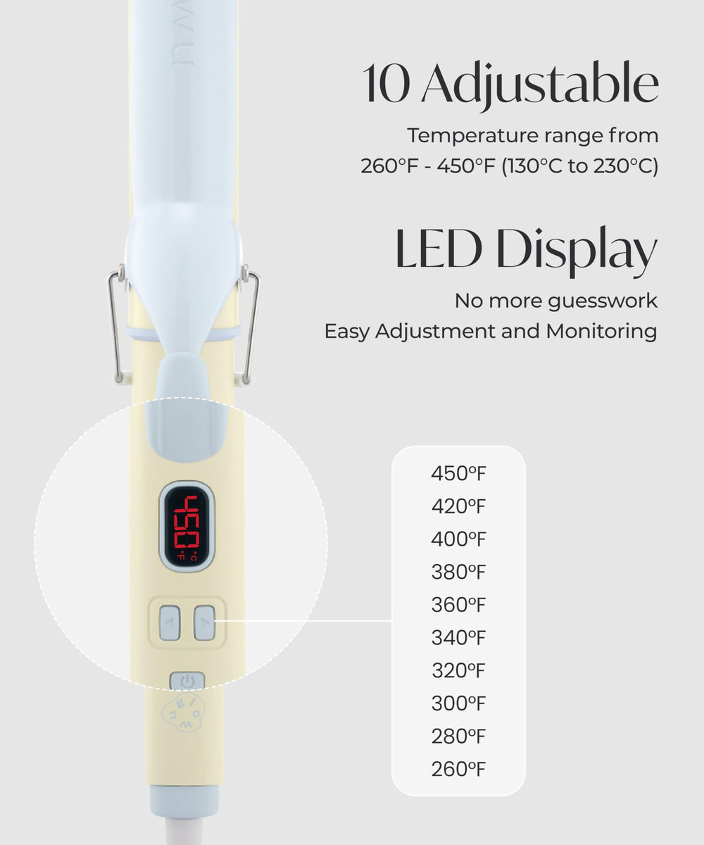 Glow U tangle-free cord allows easy movement during styling.