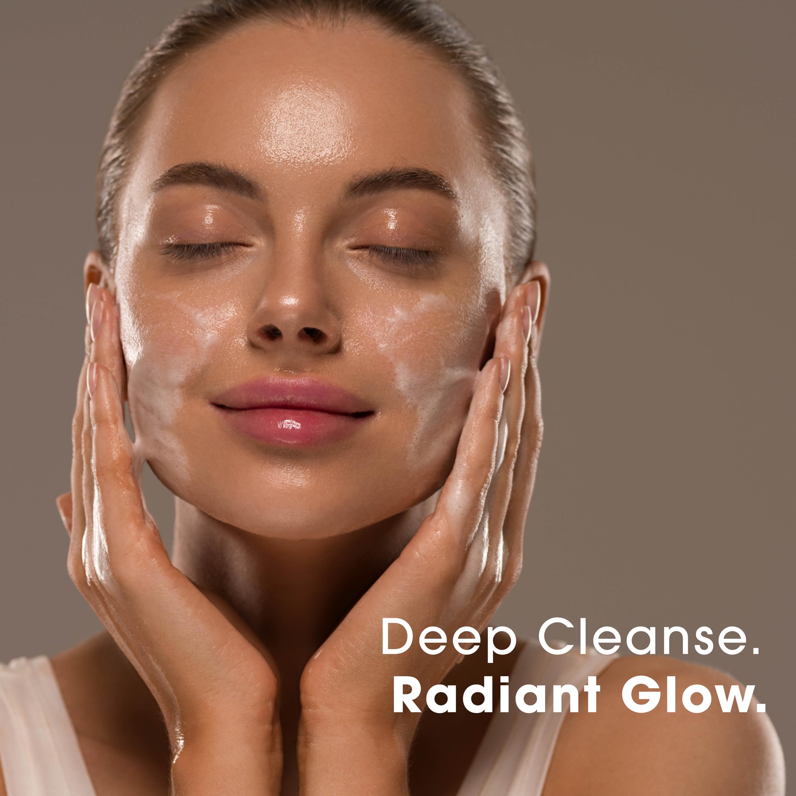 Glowbiotics clarifying cleanser morning routine shot—part of daily skin ritual.