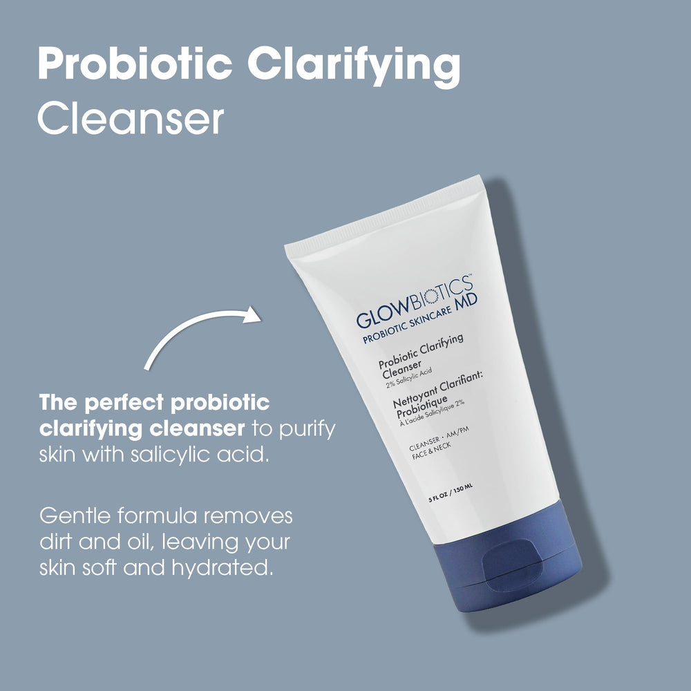Glowbiotics clarifying cleanser sulfate-free—gentle formula for sensitive skin.