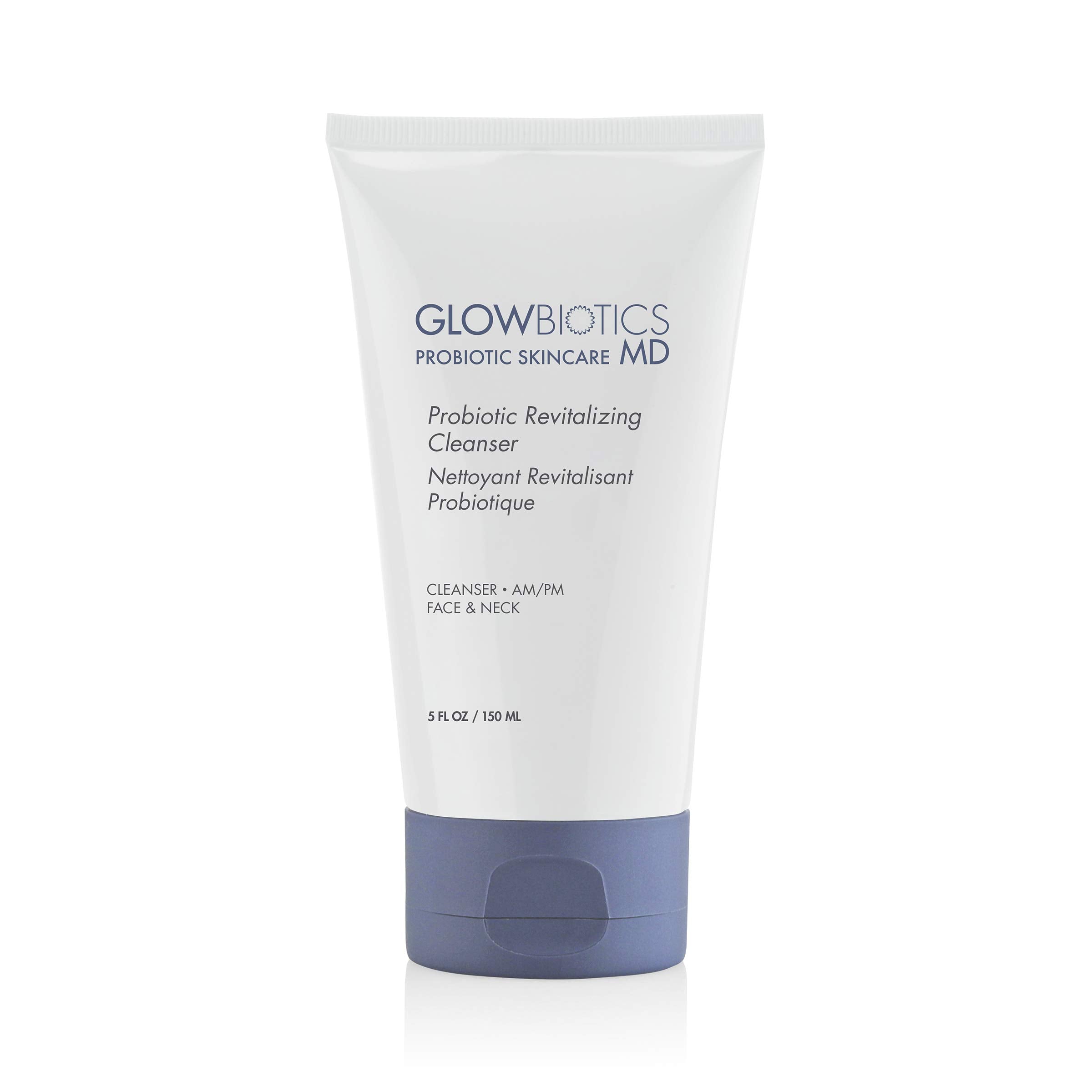 Glowbiotics probiotic cleanser bottle for gentle daily cleansing on sensitive skin.