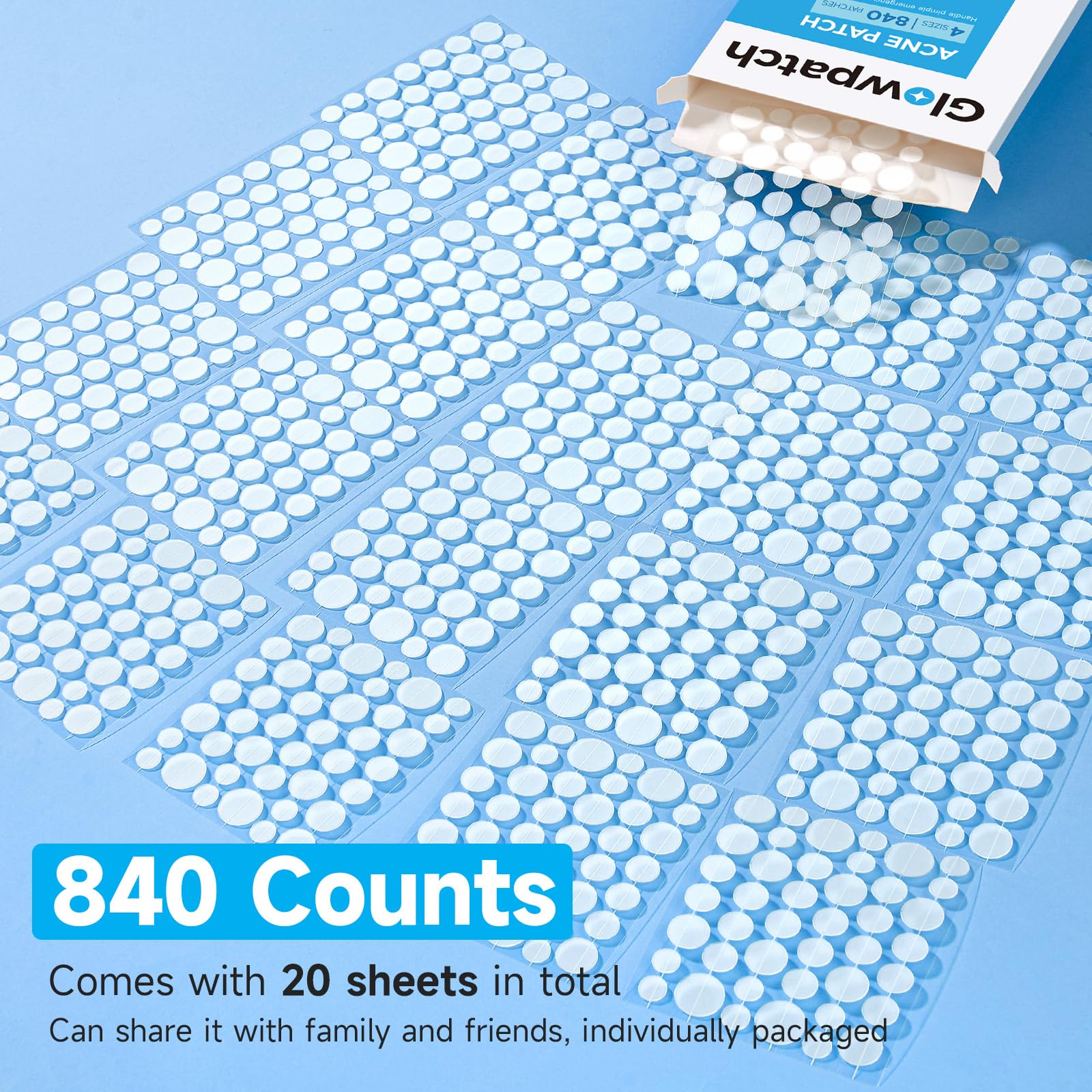 Glowpatch acne patch sheets reveal four sizes for precise coverage