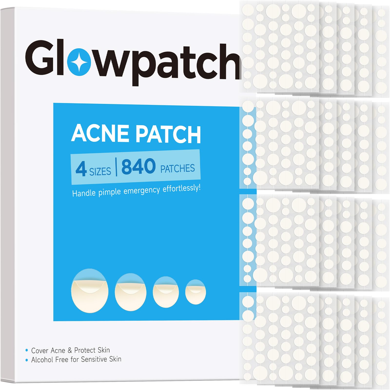 Parche Glowpatch para acné, 840 unidades, listo para usar