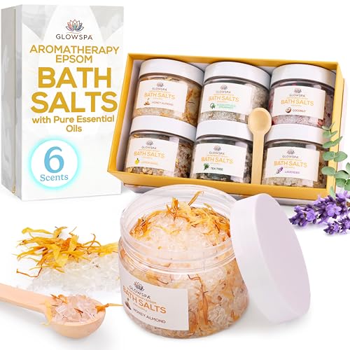 GlowSPA lavender bath salts jar close up highlighting calming fragrance