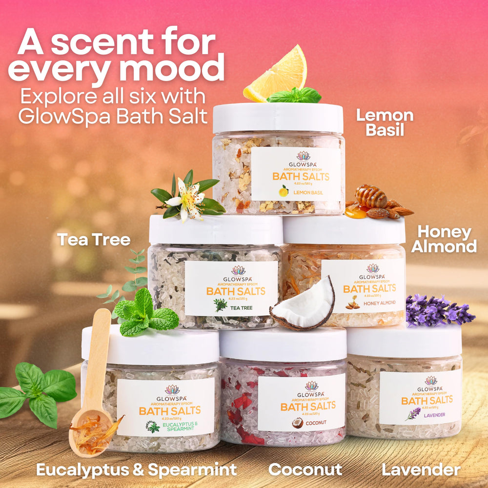 GlowSPA mineral rich bath crystals with shea butter and jojoba oil texture