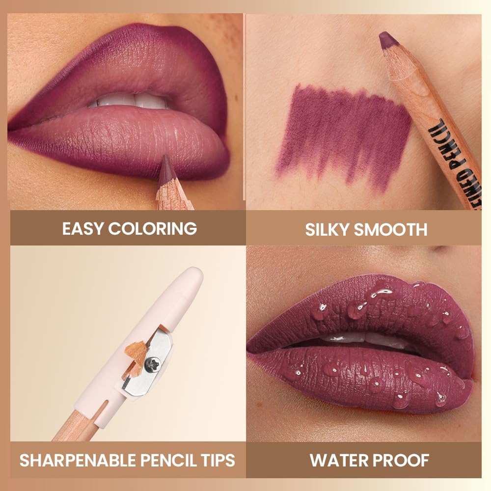 GLSFACE nude brown lip liner pairs with warm tones for subtle contour