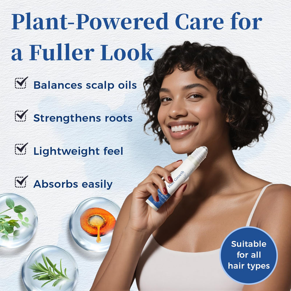 Gluvelessia Hair Growth Serum Roll-On packaging highlighting eco-friendly materials and design.