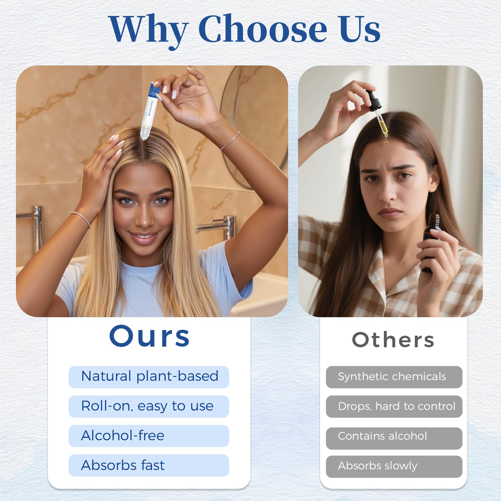 Gluvelessia Hair Growth Serum Roll-On labeled vegan and cruelty-free for ethical choice.