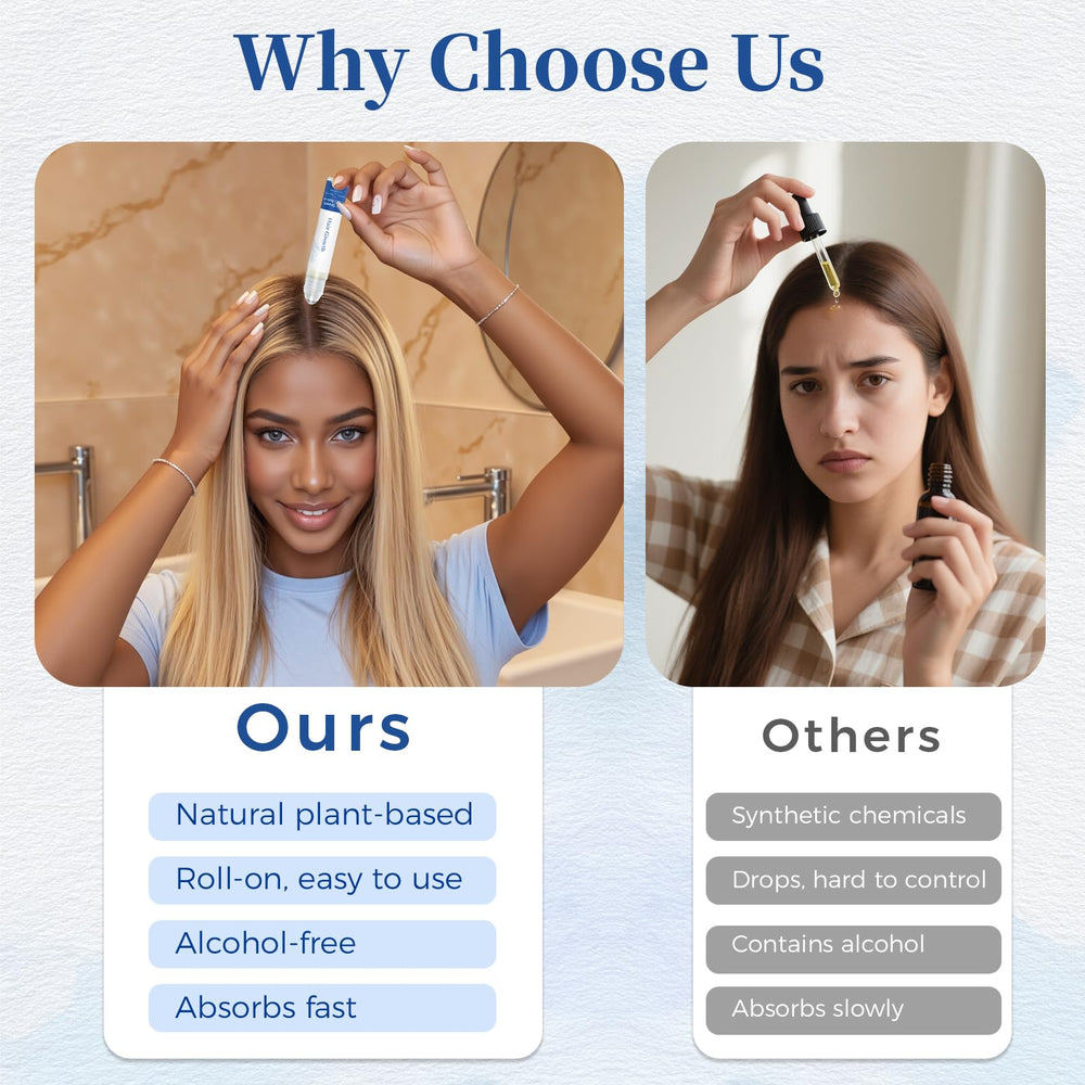 Gluvelessia Hair Growth Serum Roll-On labeled vegan and cruelty-free for ethical choice.