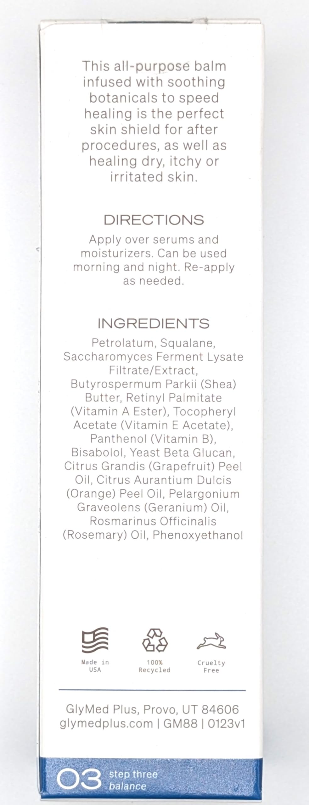 GlyMed Plus balm application close-up ideal for daily hydrating skincare