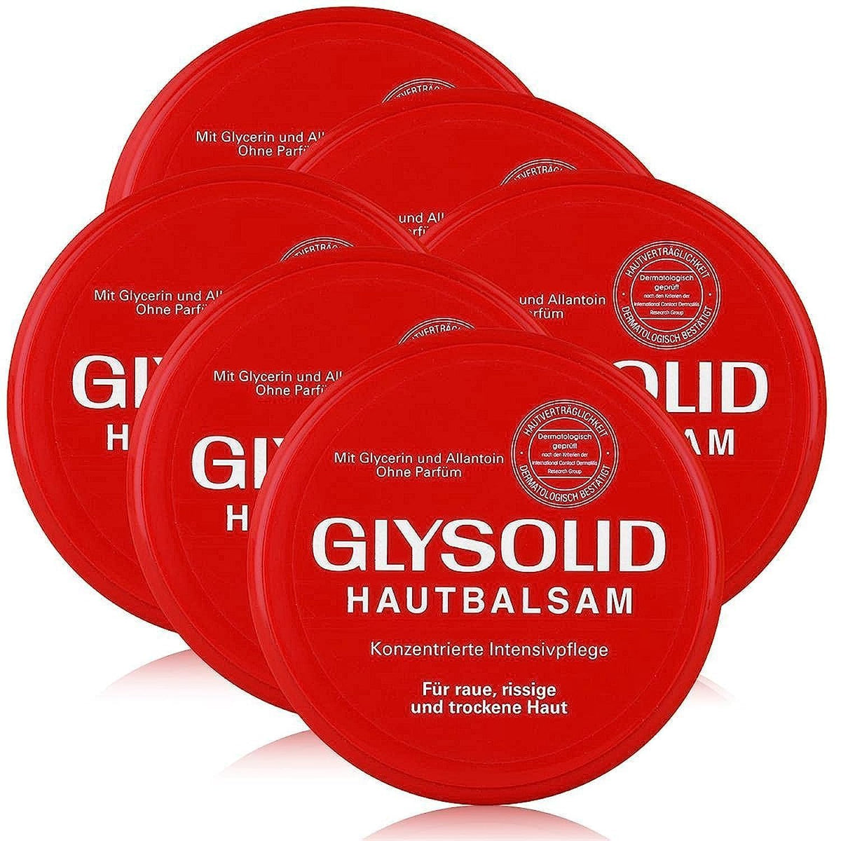 Glysolid six-pack jar front view for convenient daily hydration.
