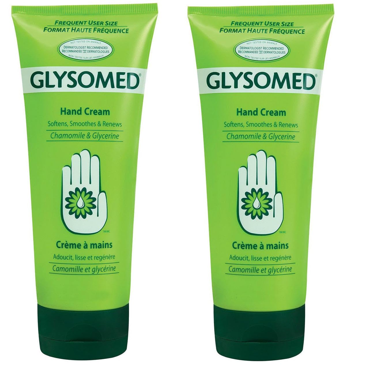 Glysomed hand cream two-tube front view offering daily moisture protection